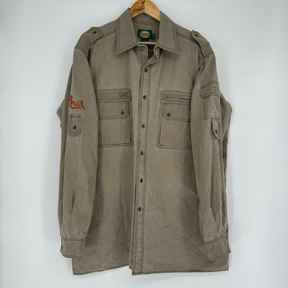 Cabelas Safari Utility XLT utility shirt cotton Button down mens Long Sleeve